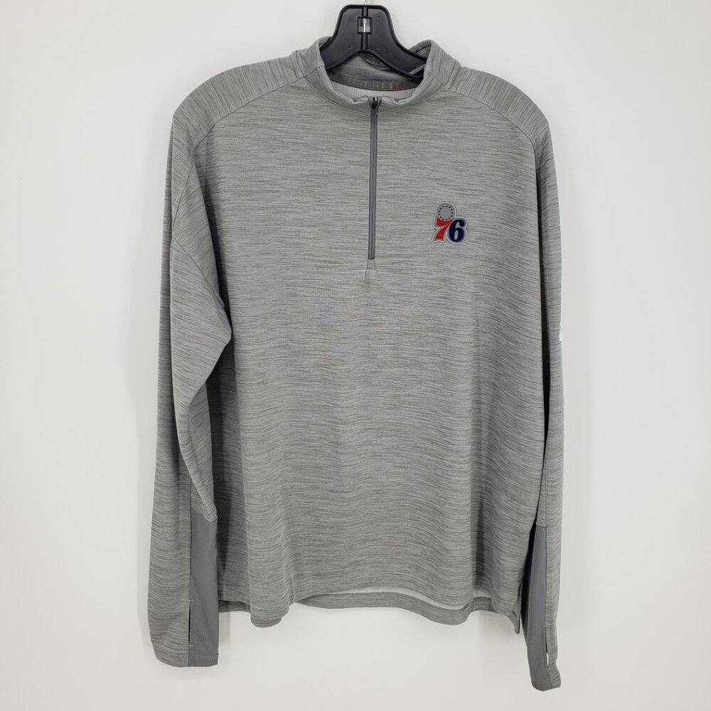 Nike NBA Philadelphia 76ers Quarter Zip Pullover Top XL‎ Womens Dri Fit Gray